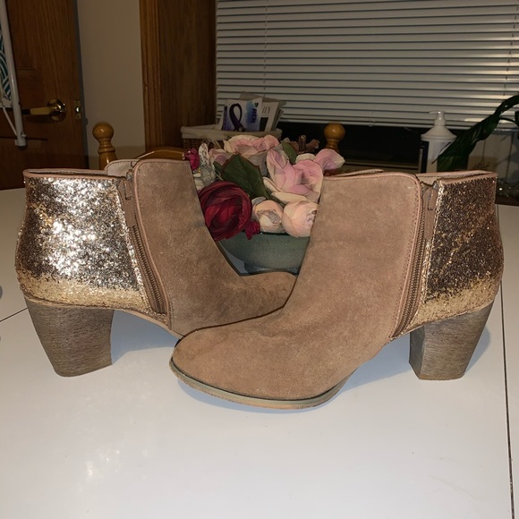 Glitter Embellished Heel Booties Sz 8 - Picture 9 of 12